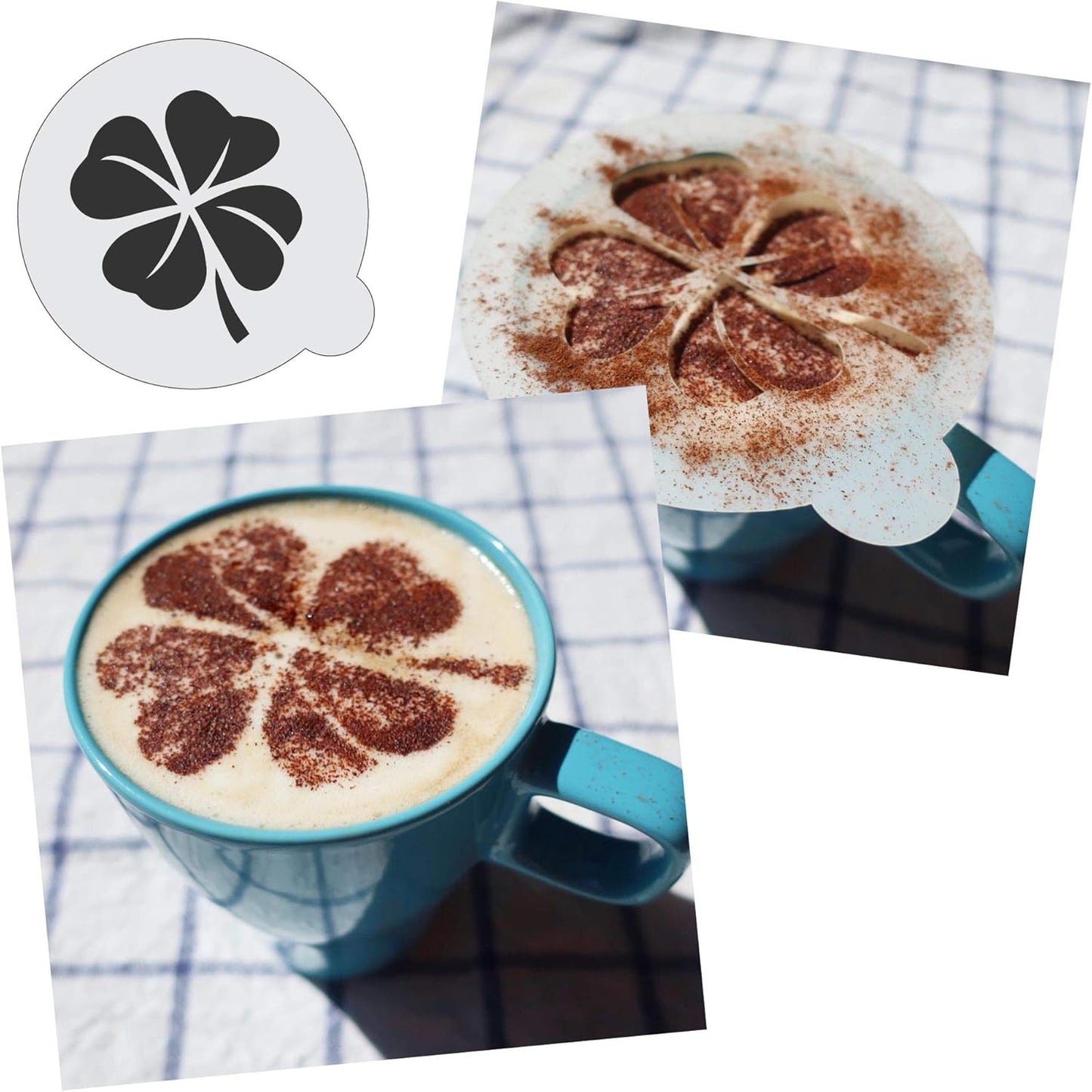 Stencil Stop Custom Coffee Stencil - Customizable for Business Logos, Faces, Images - 14 Mil Mylar Plastic (3 x 3 inches - 5 Pack)