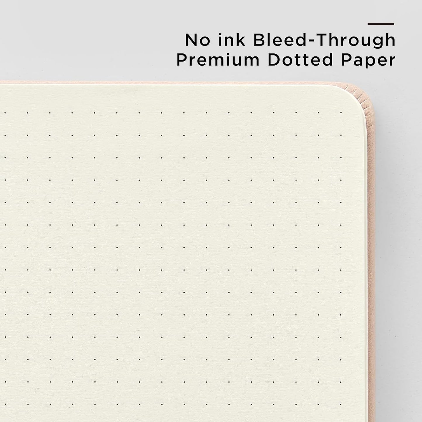 &And Per Se Dotted Journal Notebook, A5 Hardcover Leather Bullet Dotted Journal, 160 Pages 100 gsm Thick Dotted Paper，3 Sheets of Stickers Included - 5.7'' x 8''（Apricot）
