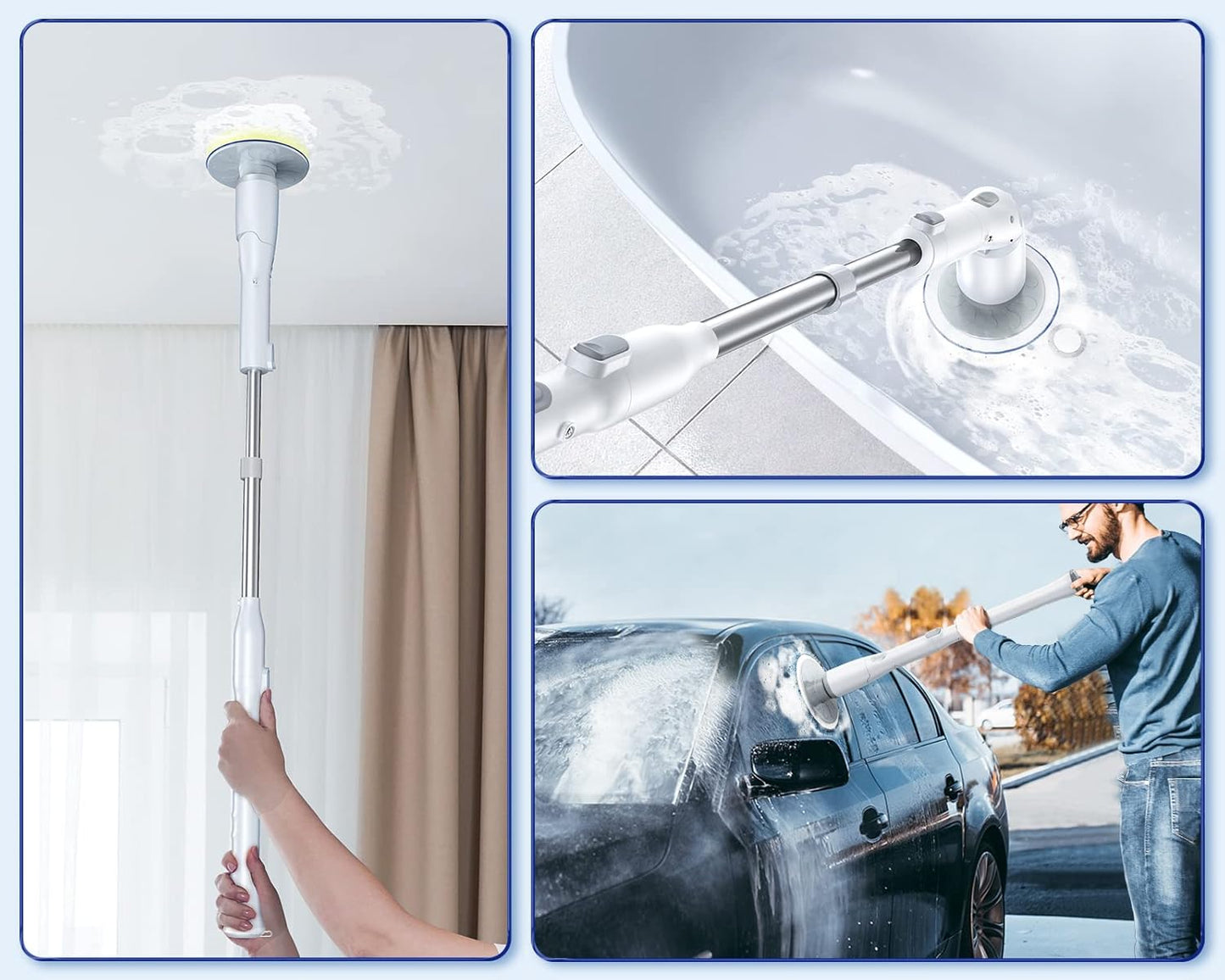 LABIGO Brush Head 5 Pack, Replaceable Brush Heads for Spin Scrubber, Cordless Spin Scrubber for Bathroom Floor Car Tile