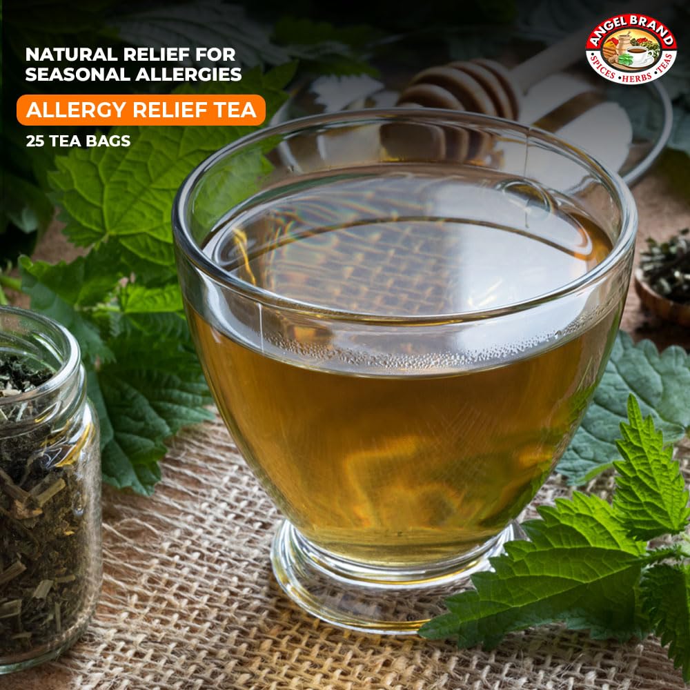 Angel Brand Allergy Relief Tea – Herbal Tea, 25 Tea Bags Pack of 3 – Tea for Allergy Care, Cough Relief &