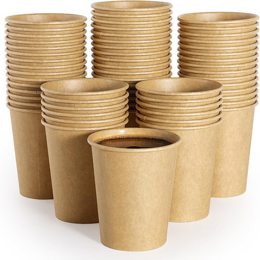 LITOPAK 300 Pack Disposable Coffee Cups 8 oz Paper Cups for Water, Coffee, Juice, and Tea, 8 Ounce Hot Paper Cups for Home, Restaurant, Store, and Cafe
