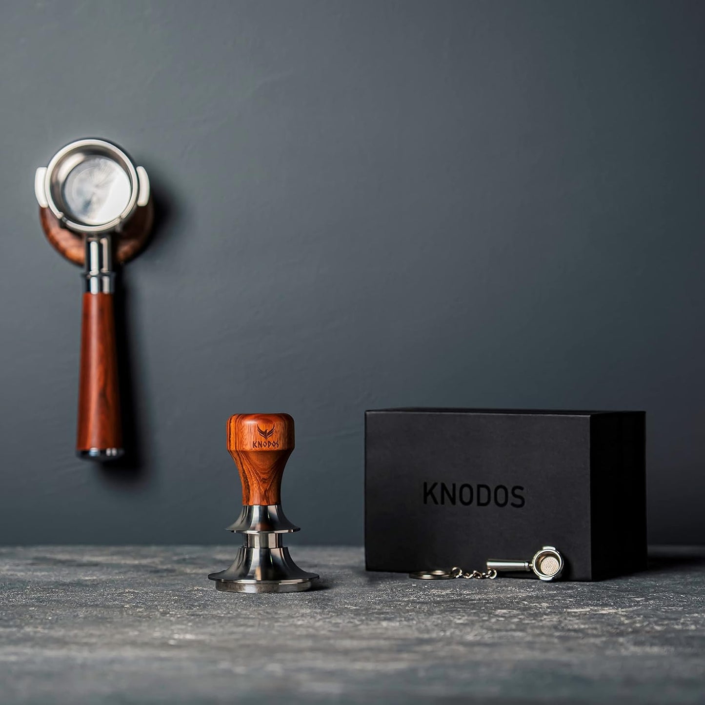 54mm Espresso Accessories Set – Premium Rosewood Organizer Box, Calibrated Tamper, Adjustable Coffee Distributor, WDT Puck Prep Tool & Scale with Timer