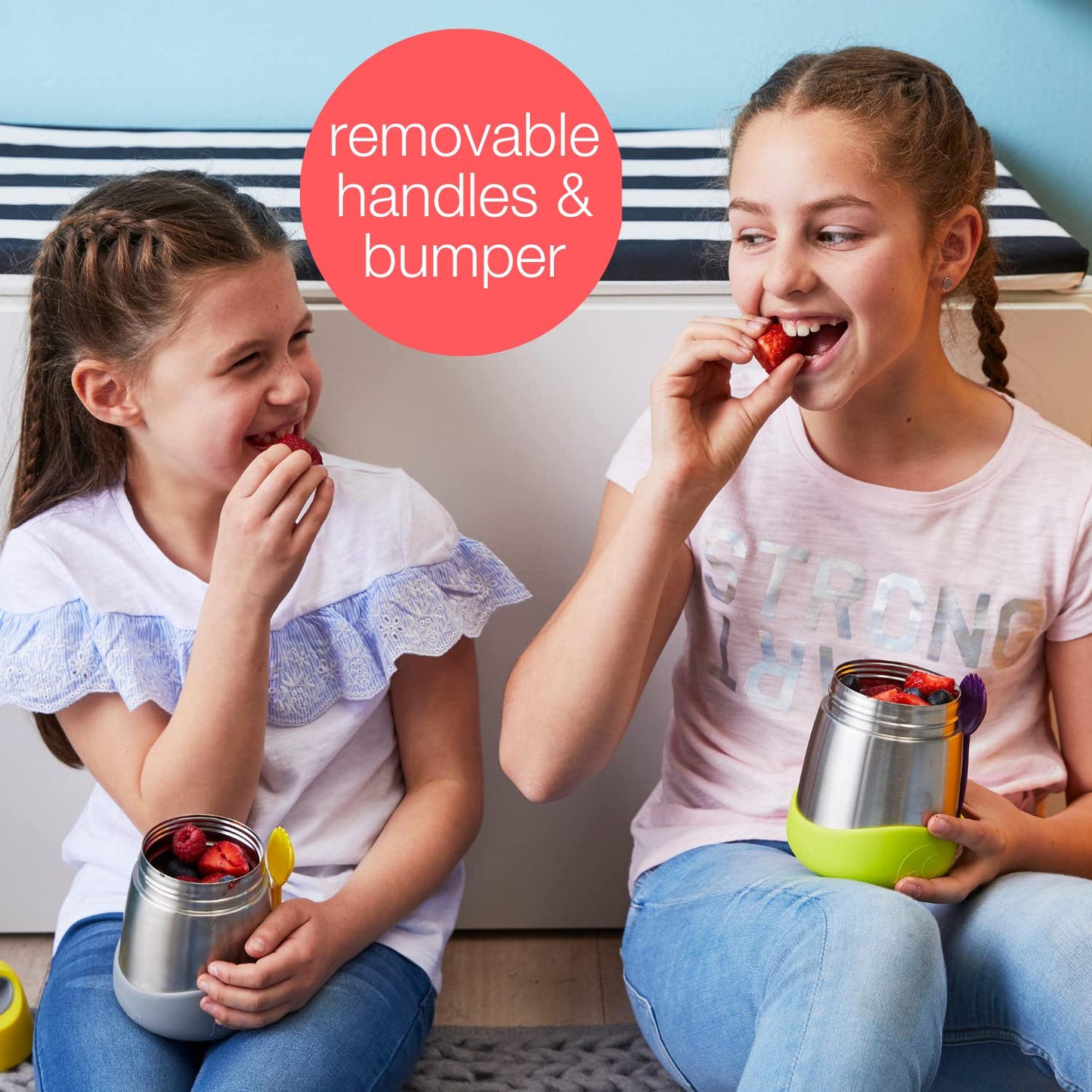 b.box Insulated Food Jar with Spork for Toddlers | Easy Open Container for Toddlers | Stainless Steel, 5hrs + of Perfect temperatures | Dishwasher Safe, BPA Free (Passion Splash, 11 oz)