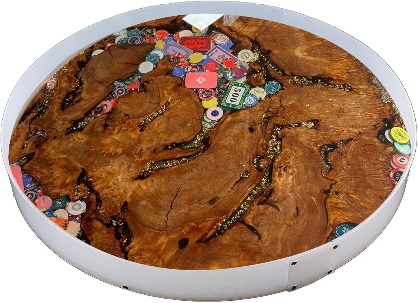 Resin Mold Large Round Deep -Kalinta 30inch Reusable Epoxy Round Molds for Resin Clock, Serving Tray Board, End Table，Floral Preservation Bouquet