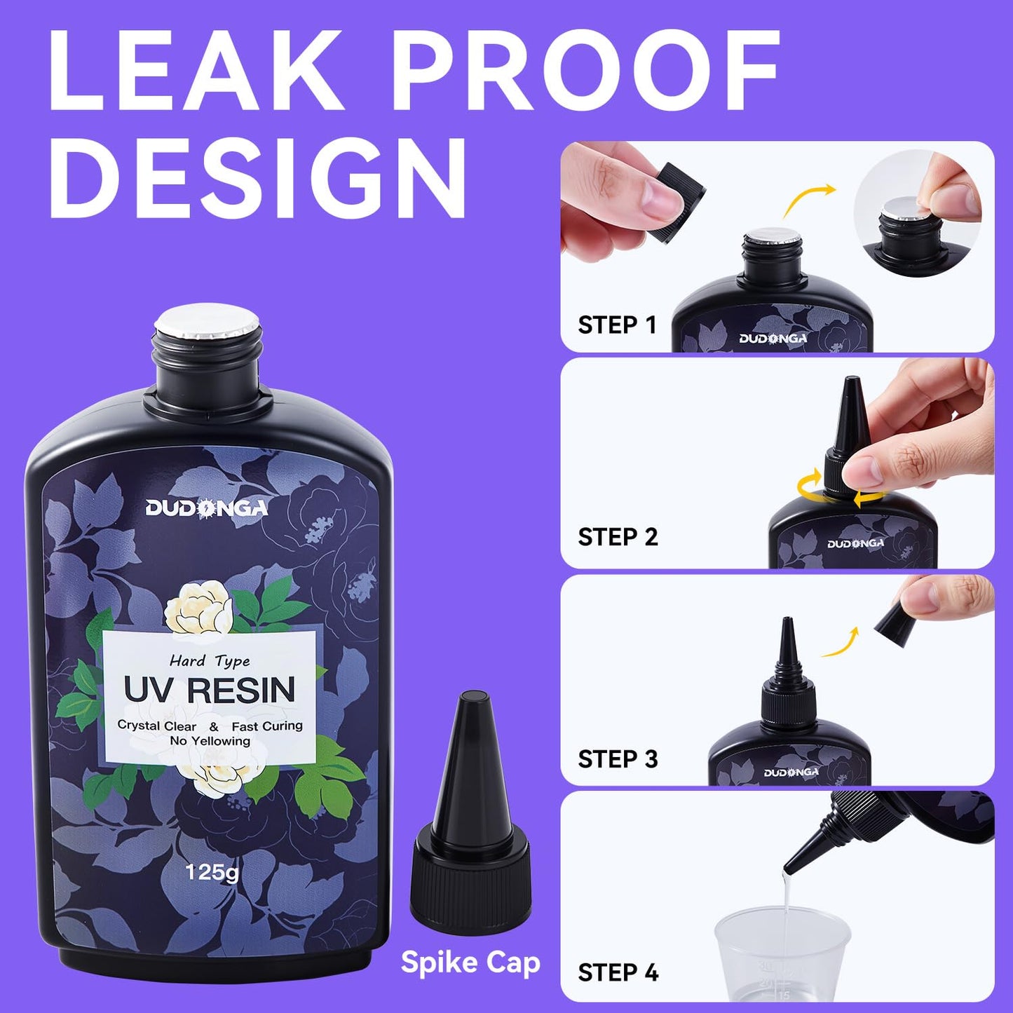 UV Resin 250g, DUDONGA Fast Curing Upgraded Crystal Clear Epoxy Resin Hard Type for Jewelry Making, Craft, DIY