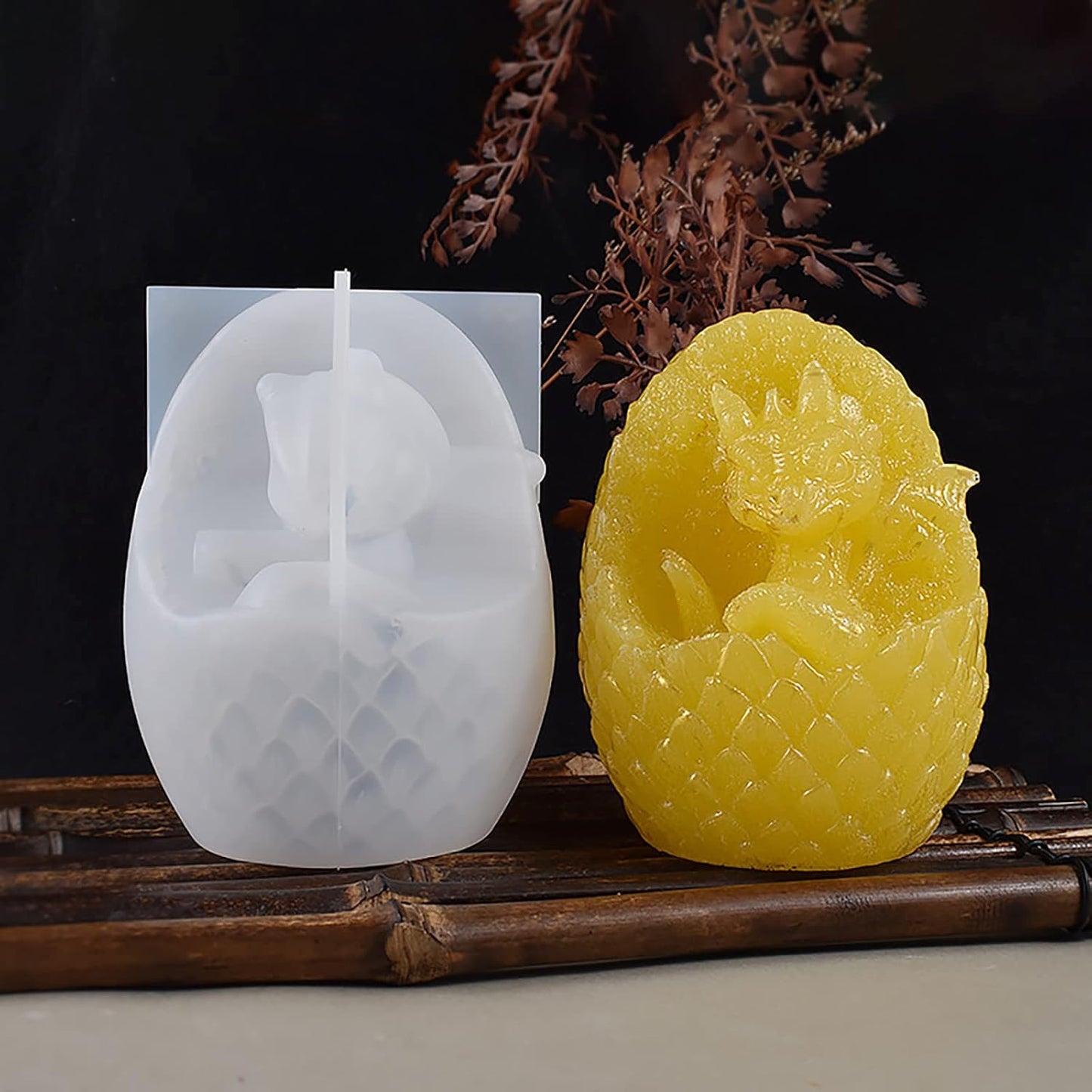 Vertical Dragon Egg Mold Dinosaur Mold Silicone Mold for Resin Dragon Candle Mold Easter Egg Mold Dragon Silicone Mold for Candles Home Decoration Mold Animal Resin Mold Cartoon Mold Dragon Mold