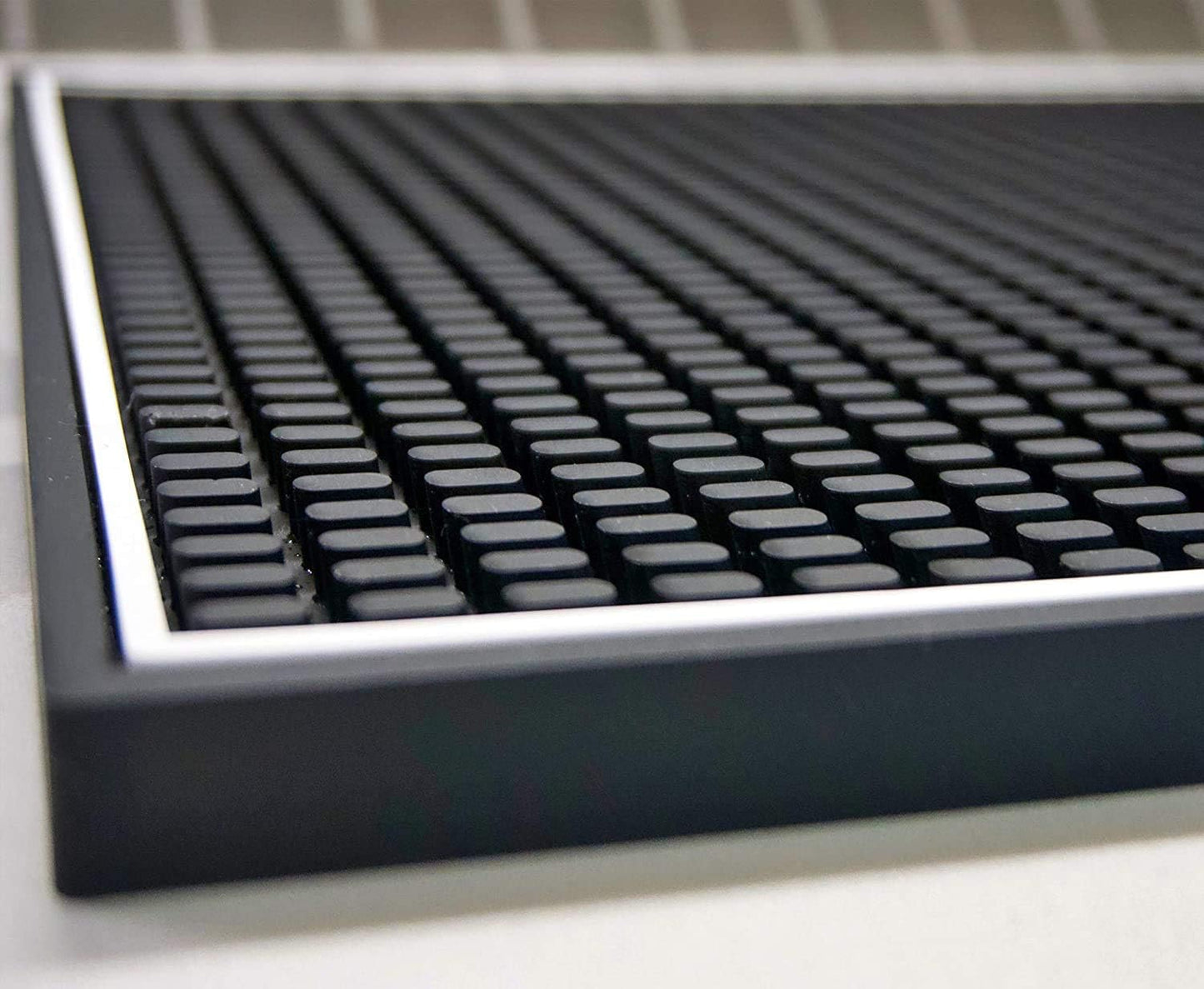 Highball & Chaser Premium Bar Mat 18in x 12in 1cm Thick Durable and Stylish Service Bar Mat for Spills, Coffee, Bars, Restaurants and Counter Top Dish Drying Mat, Glass Drying Mat (2 Pack Black)