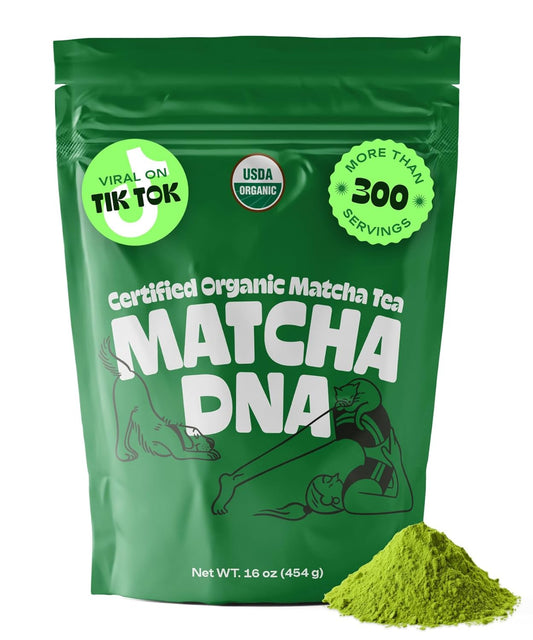 MATCHA DNA Certified Organic Matcha Green Tea Powder (16 oz BAG)