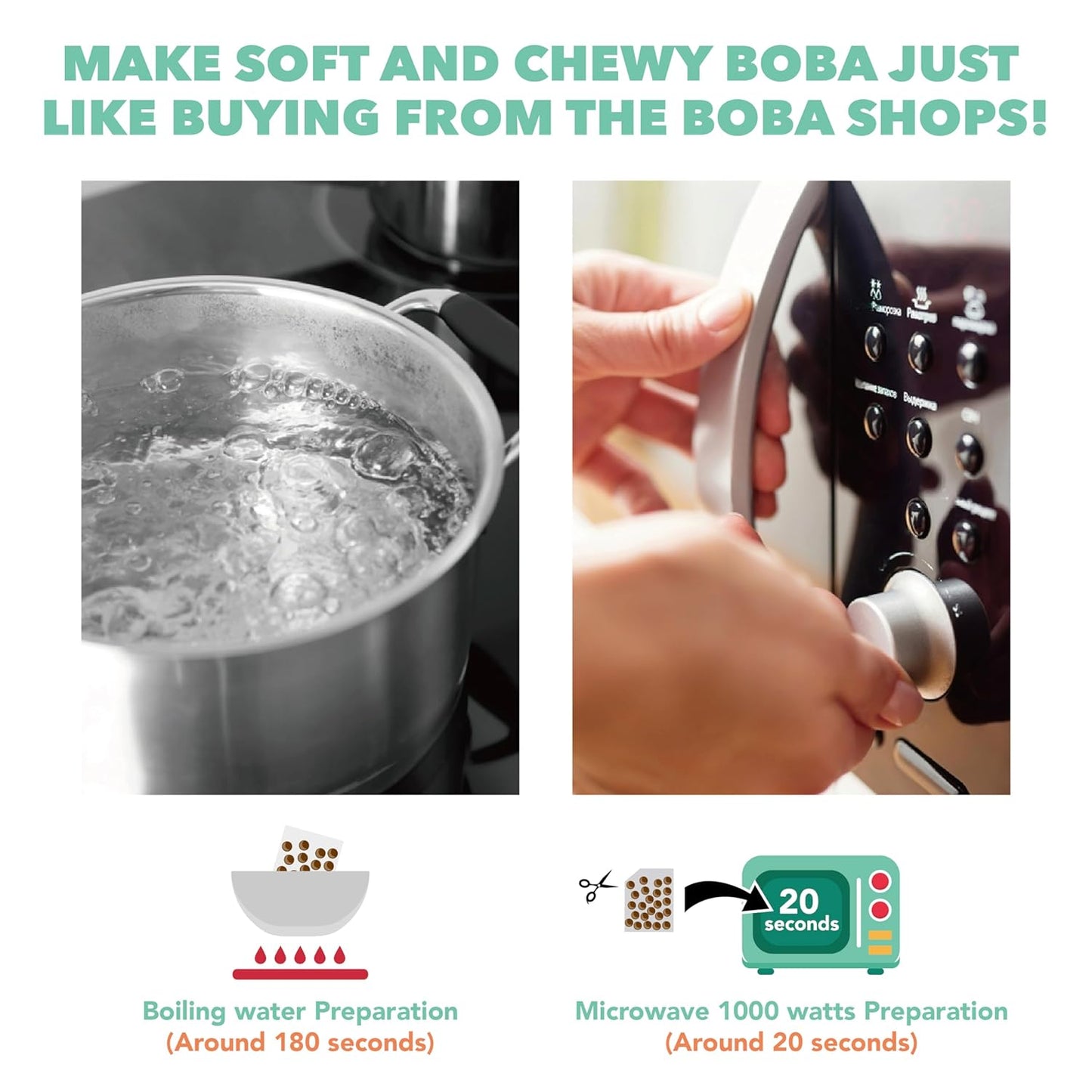 J WAY LOCAL FLAVOR BOBA Authentic Instant Tapioca Boba Pearls Bulk, 60 Servings for Milk Tea,Smoothies and Desserts,Fruity Flavor (Ready in Just 20 Seconds,No Preservatives,Gluten Free)