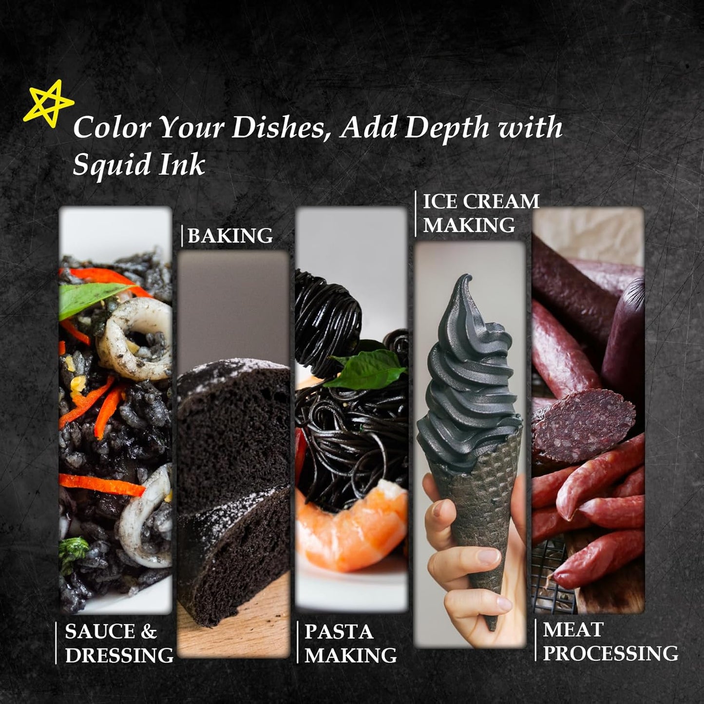 (5g x 20 Pack) Black Hut Squid Ink, Food Coloring Tinta Calamari for Rice Noodles Pasta Spaghetti Risotto, Cuttlefish Ink for Baking mix, Halal Certificate, Contains Molluscs, 3.53 oz / 100 g