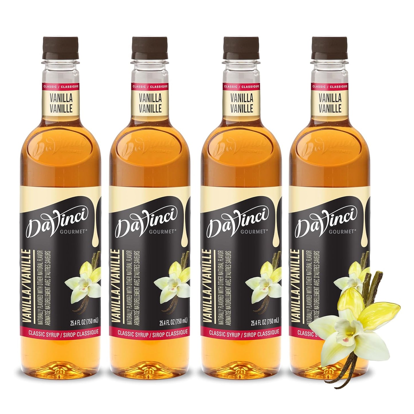 DaVinci Gourmet Classic Vanilla Syrup, 25.4 Fluid Ounces (Pack of 4)