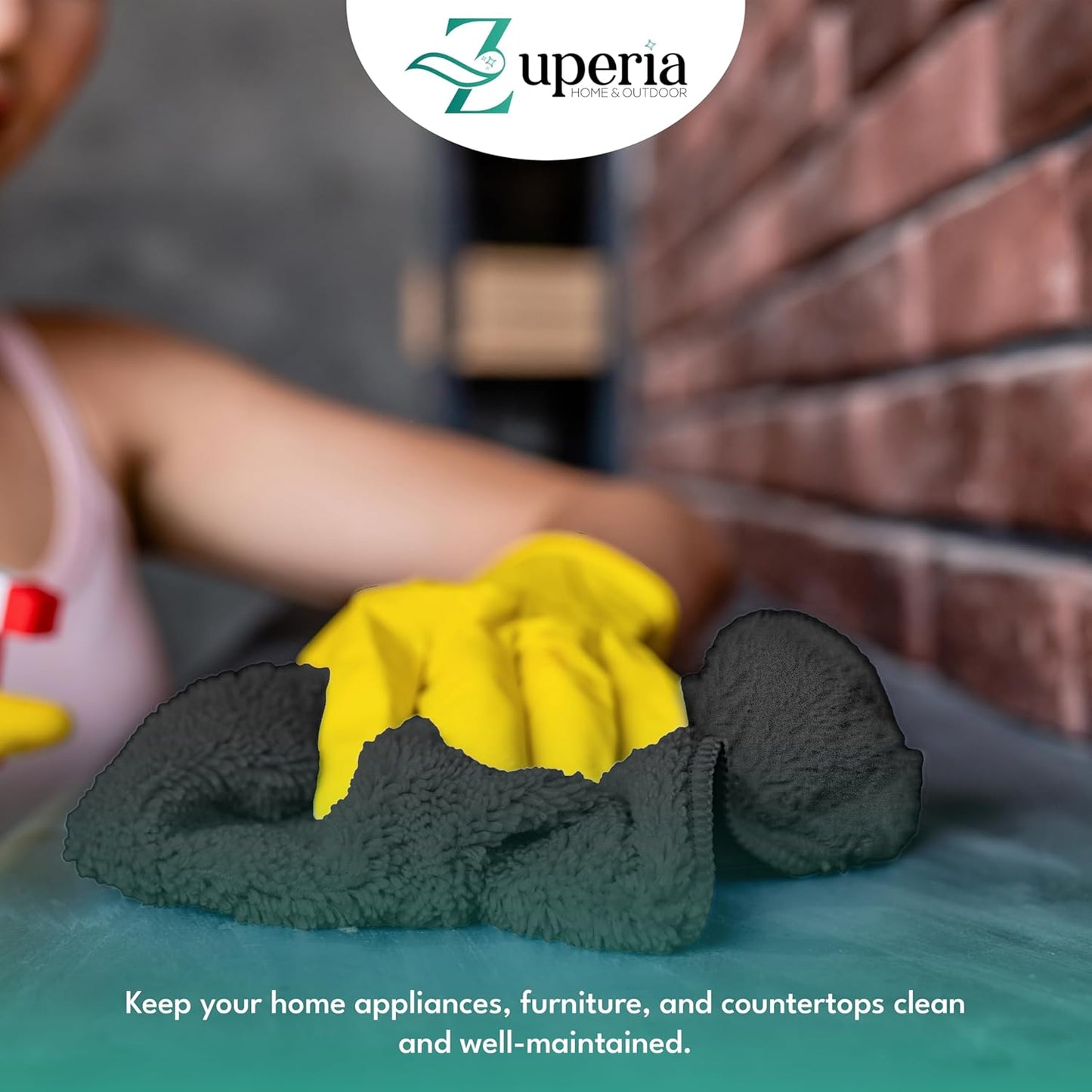 ZUPERIA 100% Cotton Terry Towels Cleaning Cloths, Pack of 50 (12" x 12") Multipurpose, Highly Absorbent, Reusable Cotton Rags, Bar Towels & Cleaning Rags for Everyday Usage (Grey)