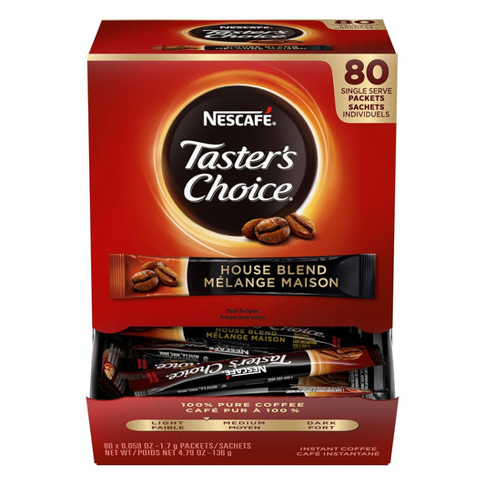 Nescafe Instant Coffee Packets, Taster's Choice Light Roast, 1.7 g Singles (Pack of 80)
