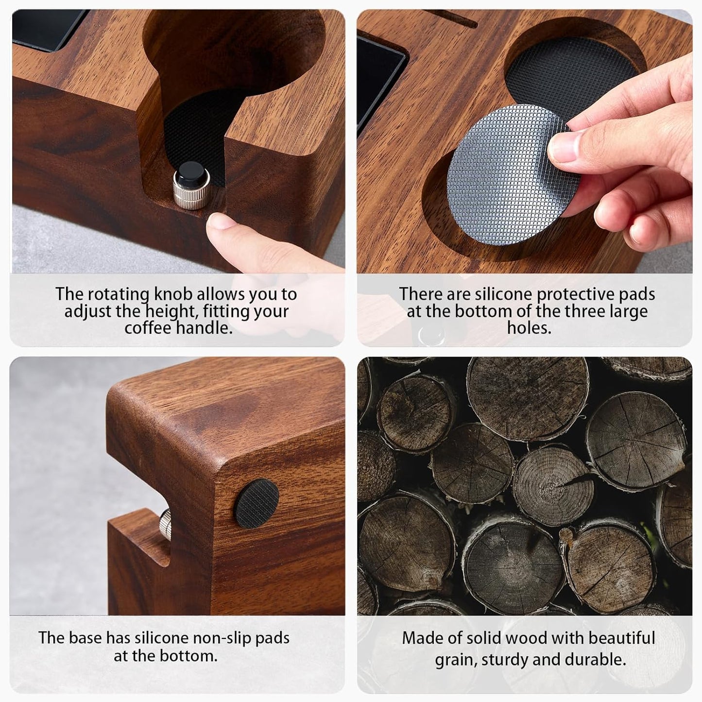 Espresso Knock Box, Espresso Tamping Station, Espresso Coffee Organizer Box Fit for Storage 51/54MM Espresso Tamper,Coffee Station Organizer for Countertop