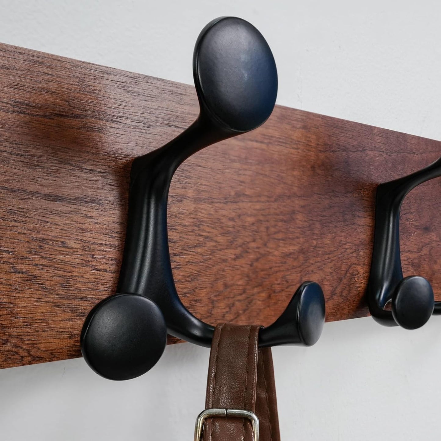 SKOLOO 36-Inch Wood Coat Rack Wall Mount with 6 Triple Hooks - Ideal for Family Entrances, Classrooms, and Pet Supplies Storage - Perfect Coat Hooks for Wall,Mahogany (Sapele)