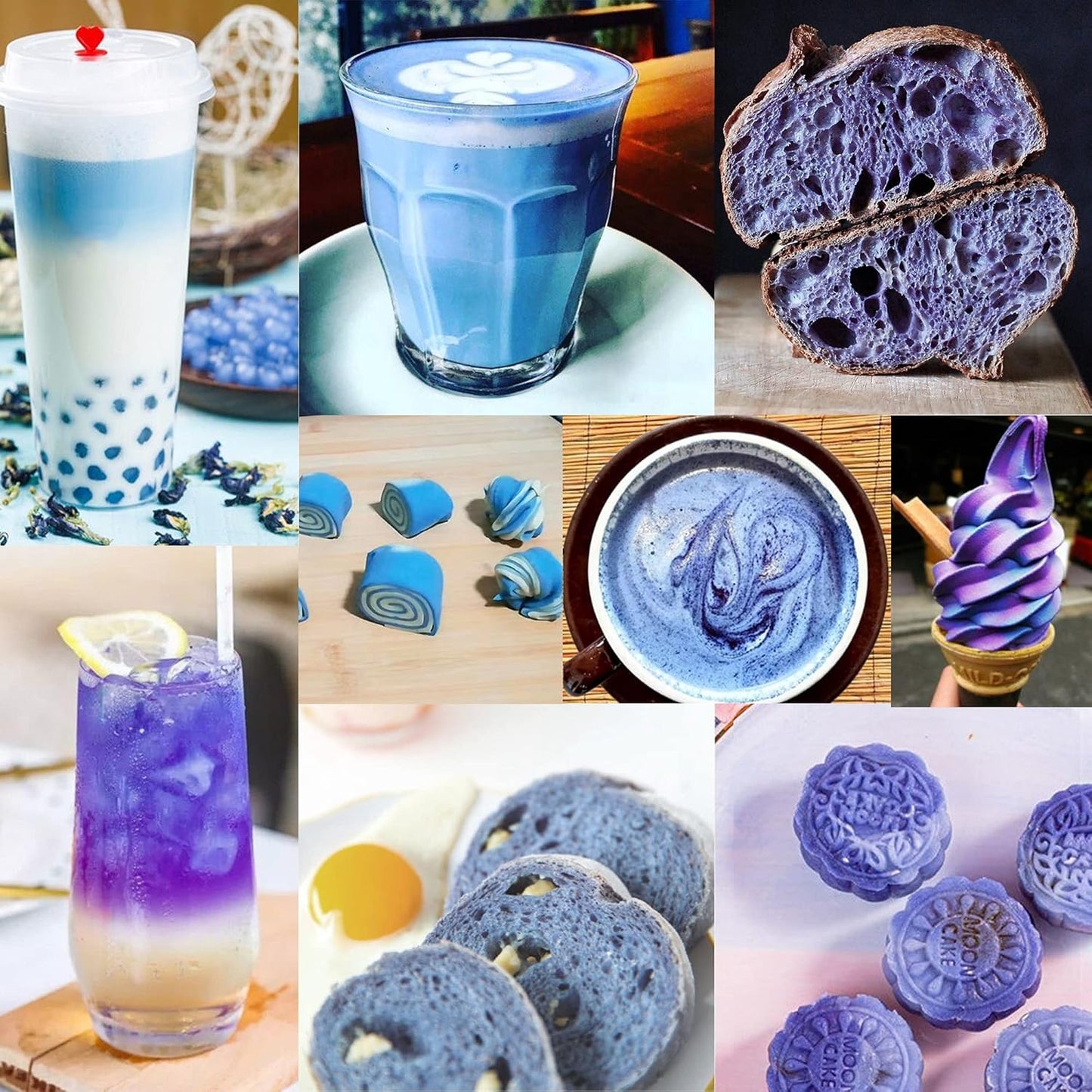 Blue Matcha Butterfly Pea Powder 35.2 Oz or 1 Kg | OkO-OkO - Premium - 100% Natural from flowers of Ternatea Thailand No additives - infusion, Blue Herbal tea, Organic Vegan food coloring, cocktail, meal, baking