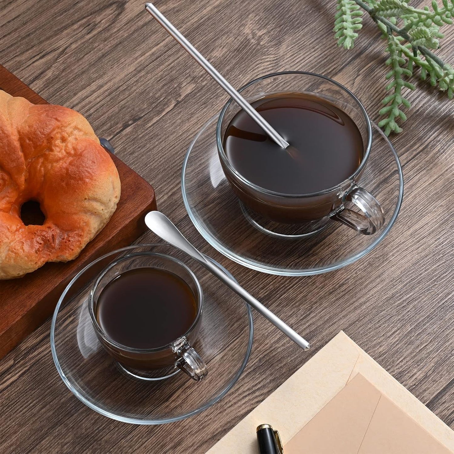 8-Pack6.2" / 15.8cm Stainless Steel Long Handle Stirring & Mixing Spoon – Reusable Bar Tool for Coffee, Tea, Iced Drinks & Cocktails