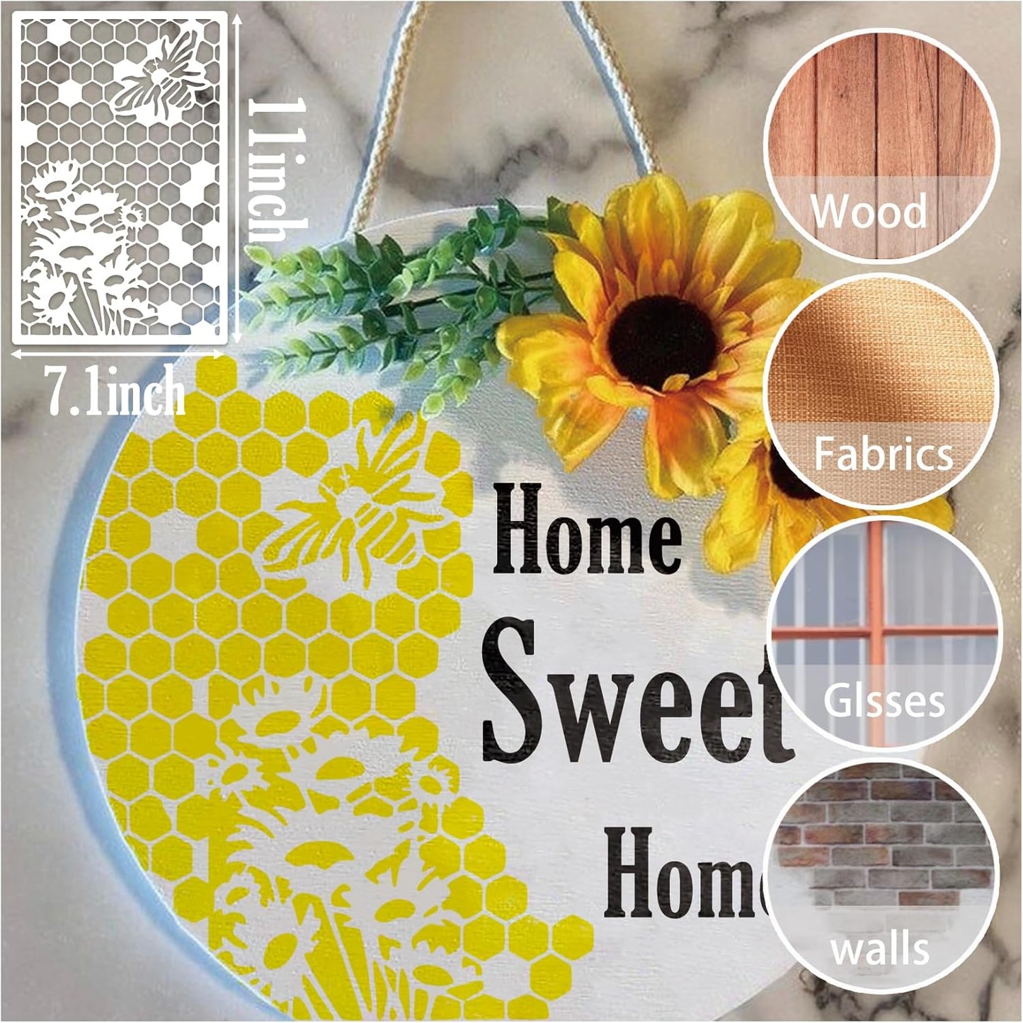 8 Pieces Stencils for Crafts Reusable Texture Spider Stencils Net Wood Grain Stone Spray Paint Layering Stencil Templates for DIY Scrapbook