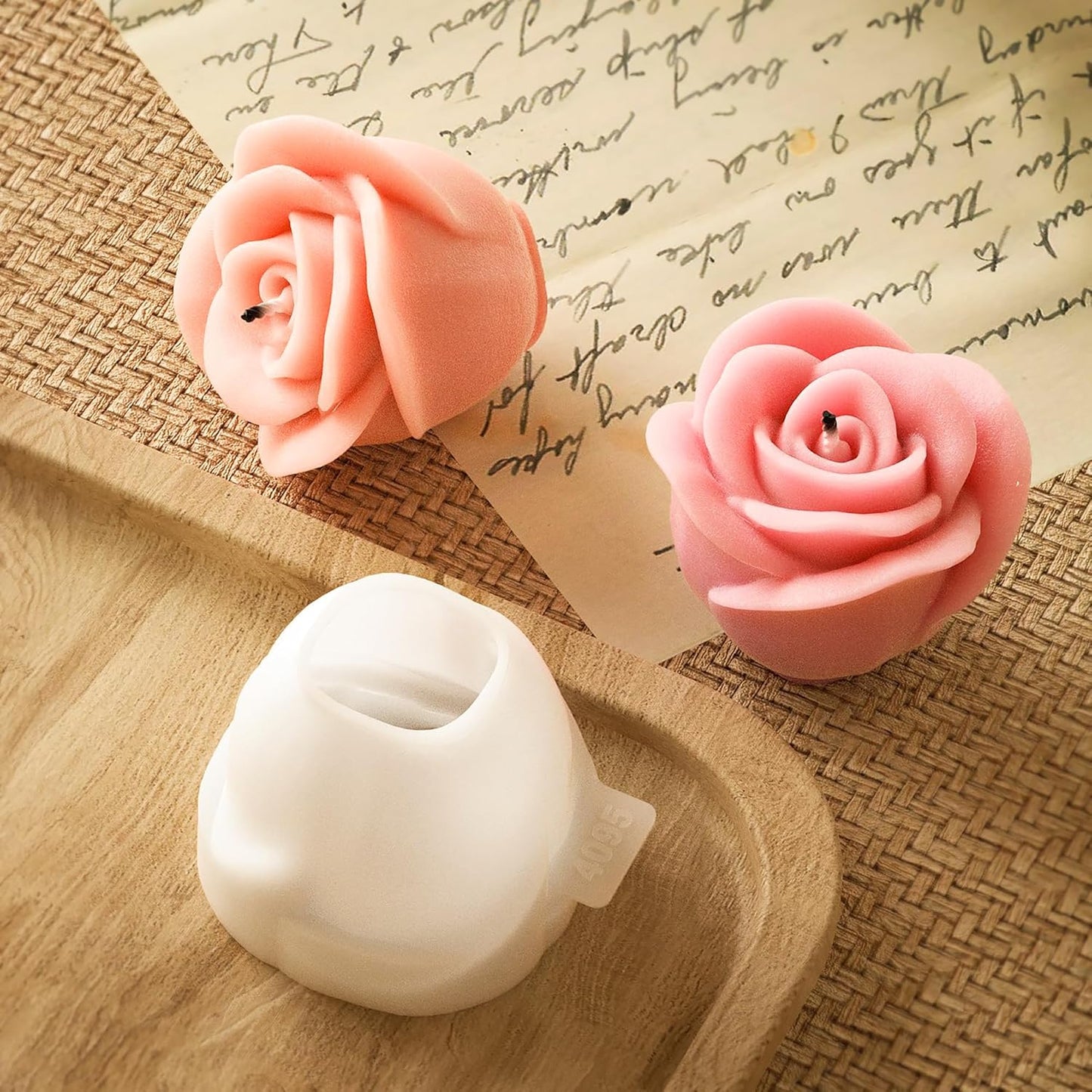 2 Pack Rose & Succulent Silicone Molds for Candle Making & Home Decor