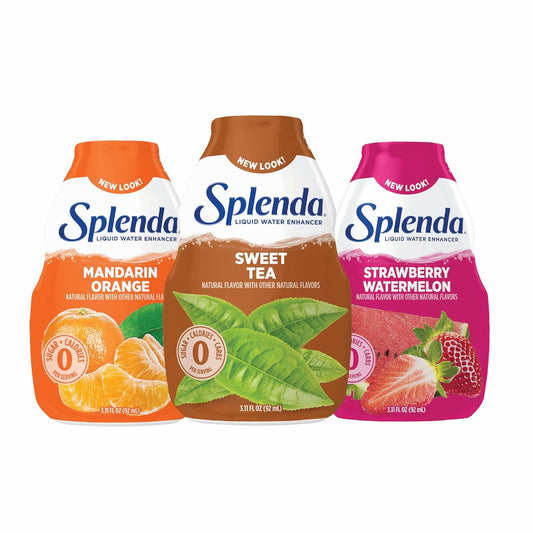 SPLENDA Liquid Water Enhancer Drops, Sugar Free, Zero Calorie, Natural Flavor, Concentrated Drink Mix, 3.11 Fl Oz Each Bottle (Variety, 3 Pack)