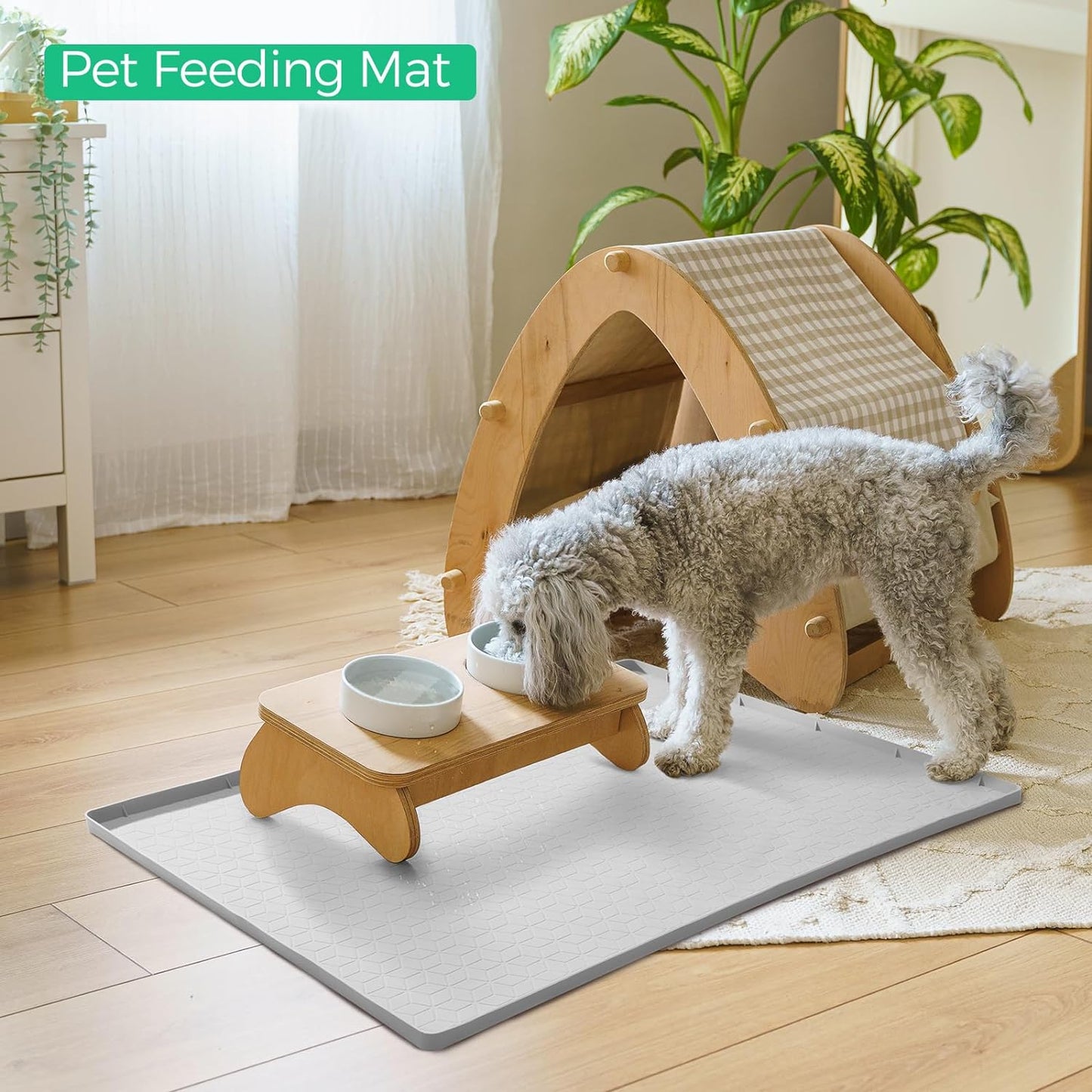 TRZZ Silicone Waterproof Under Sink Mat 28" x 22", Drip Tray and Cabinet Liner for Kitchen and Bathroom, Prevents Water Damage and Organizes Cabinets (Light Blue)