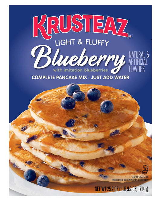 Krusteaz Light & Fluffy Complete Pancake Mix, Blueberry 25.2 Ounce (Pack of 6)