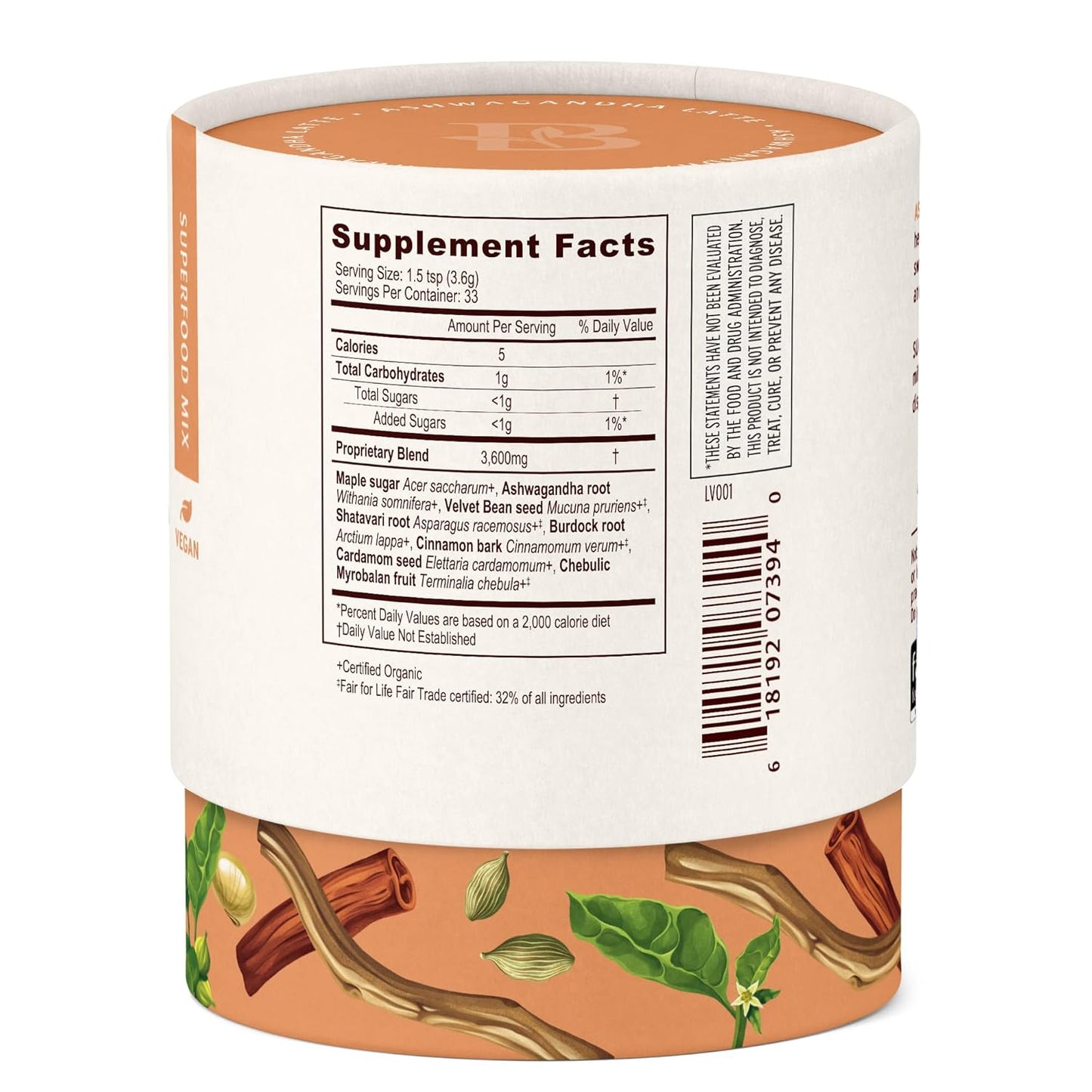 Banyan Botanicals Ashwagandha Latte – Caffeine-Free Organic Herbal Latte Mix – Instant Herbal Adaptogen Drink for Energy, Relaxation, and Nourishment* – 4.2 oz – Non-GMO Sustainably Sourced Vegan