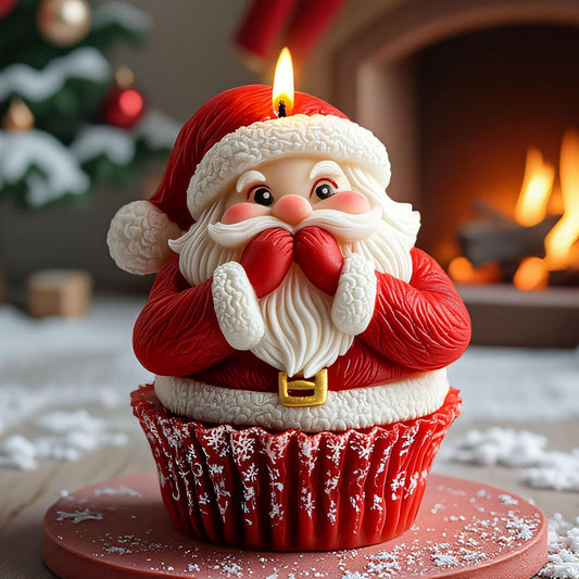 Santa Claus Cylinder Molds Silicone Wave Spiral Candle Mold - Silicone Resin Casting Molds for Candle & Resin & Soap Craft Supplies