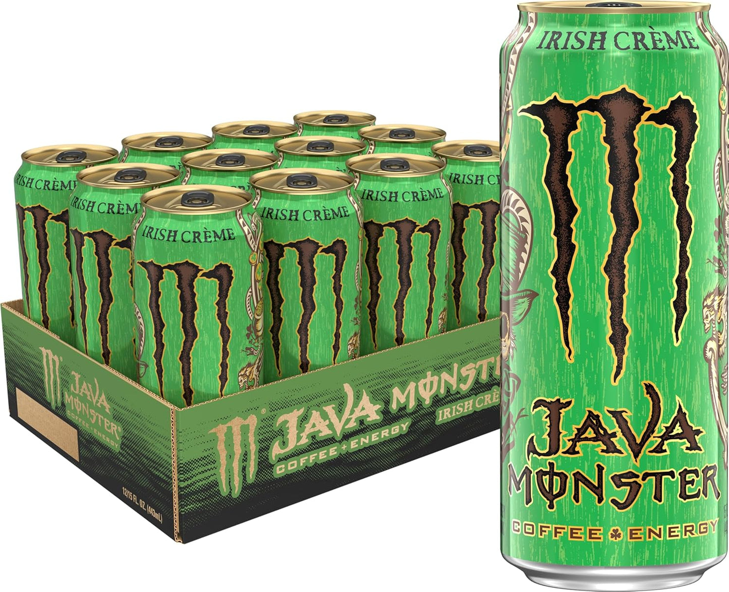 Java Monster Irish Creme, Coffee + Energy Drink, 15 Ounce (Pack of 12)