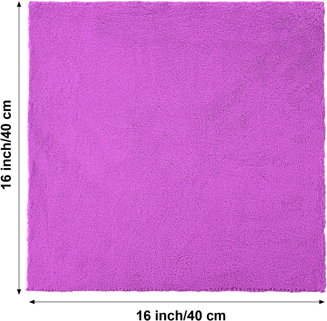 Shimeyao 30 Pcs Edgeless Microfiber Plush Towels for Cars Detailing Drying Wash Polishing Absorbent Cleaning Cloths, 500 GSM, 16 x 16 Inch(16 x 16 Inch,Purple,30 Pcs)